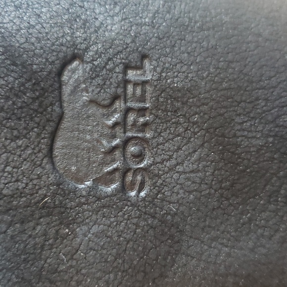 Sorel CATE THE GREAT WEDGE - WOMEN'S Boots Black & Gray Leather Knee High SZ 9 - Picture 6 of 7